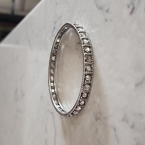 Sorelli Bedazzled antique silvertone bangle bracelet